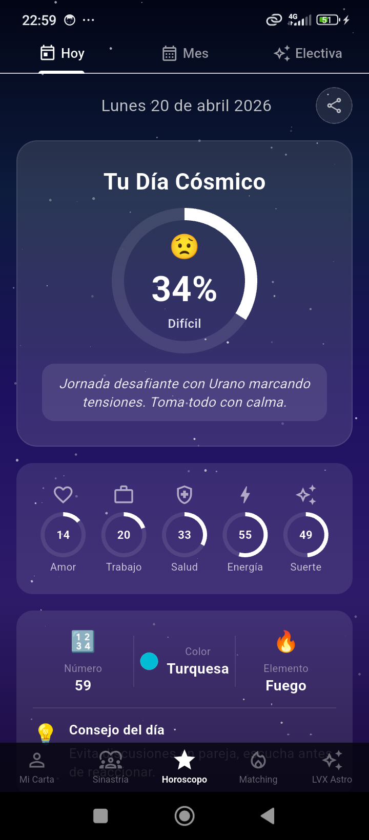 Horóscopo personalizado — Astro LVX